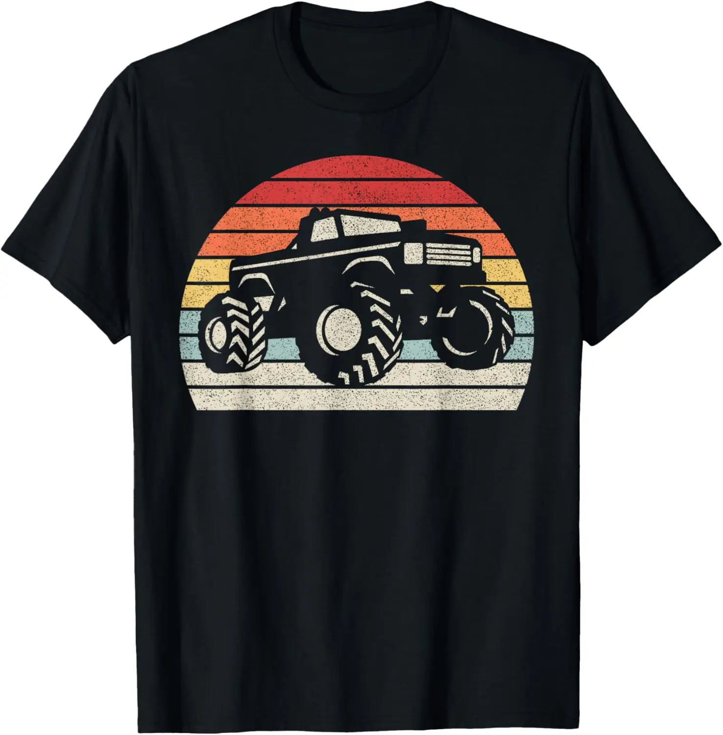 Retro Vintage Monster Truck T-Shirt 100% Cotton Trendy Y2K Short-Sleeve Tee-Soft, Quick-Drying, Moisture-Wicking; Ideal Sports