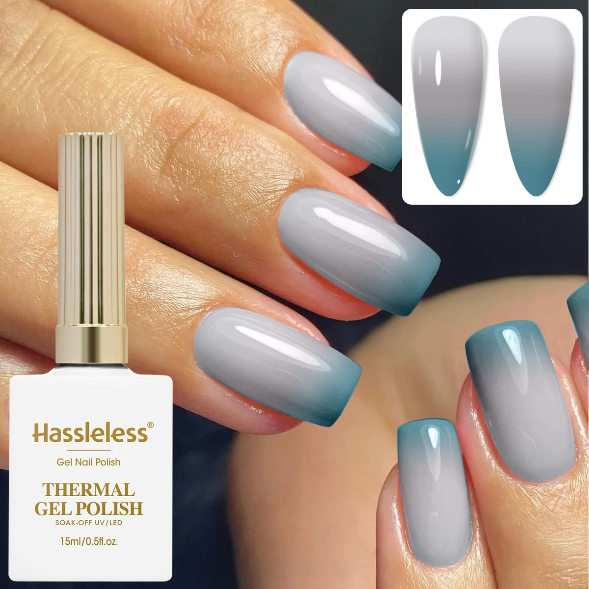 Hassleless Single-Tube Temperature-Sensitive Gel Nail Polish, a Must-Have for Nail Art. This Temperature-Sensitive Gel Nail Poli