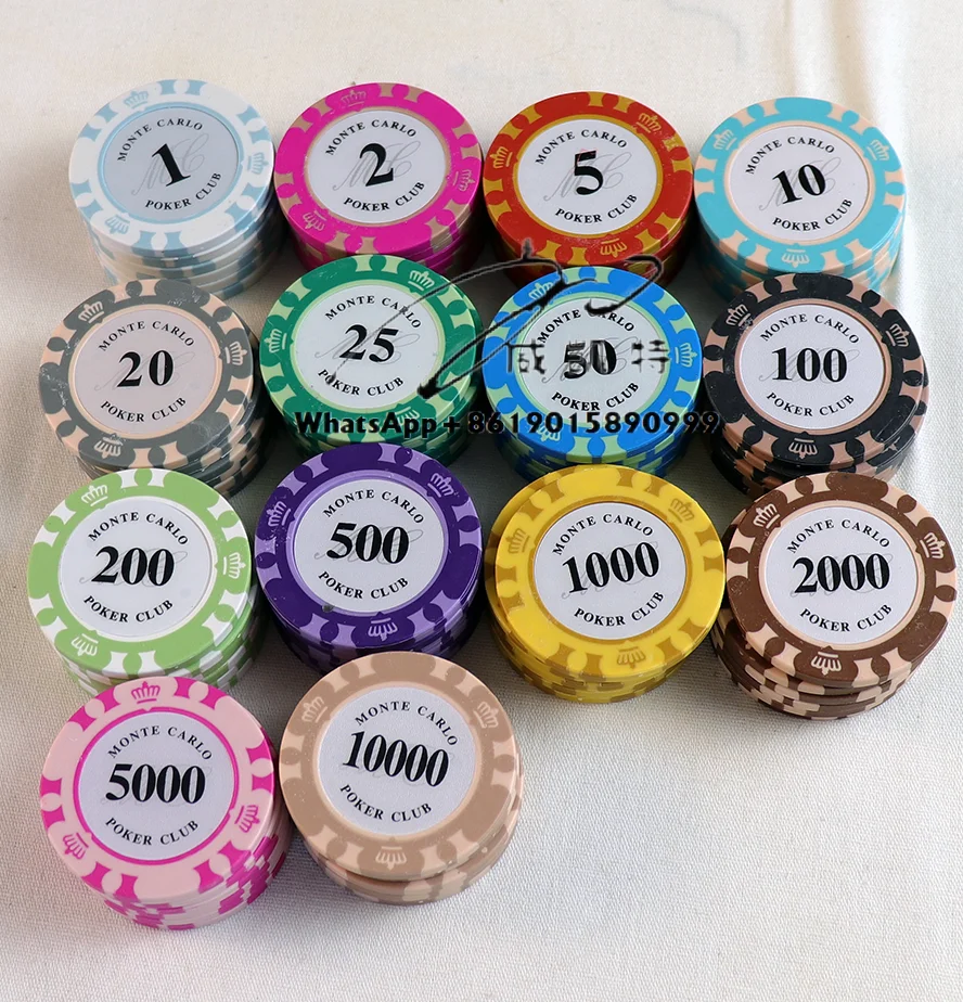 Personalized Las Vegas Monte Carlo Blank Supply 500 ABS Ceramic Token in Aluminum Case Clay Poker Chip Set With Briefcase - view 4
