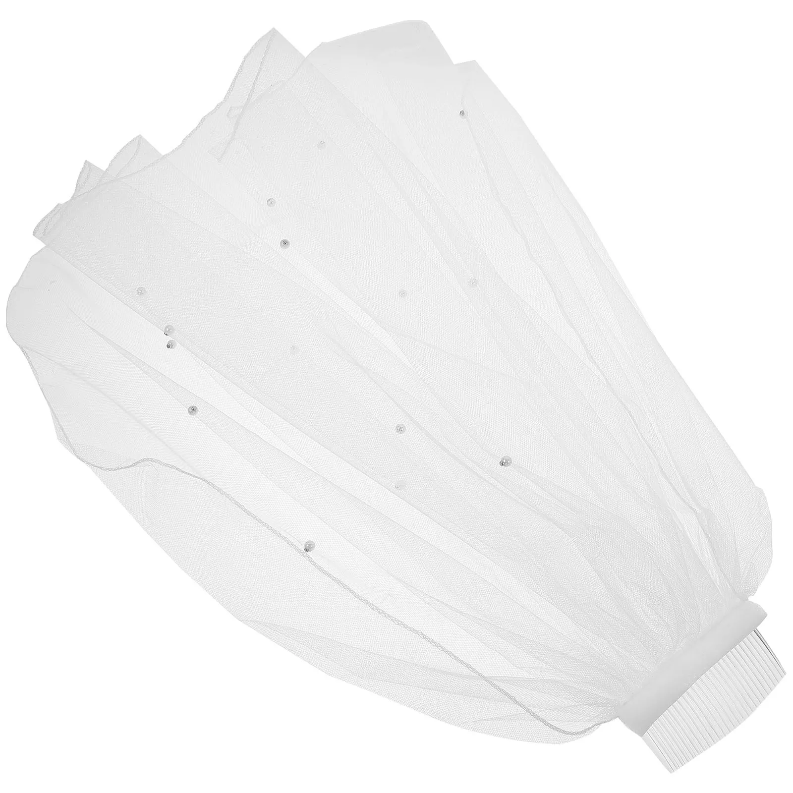 

White Wedding Veil Bridal Accessory Elegant Simple Veils for Bride Short Length Waist Hair Comb Fits All Brides Well