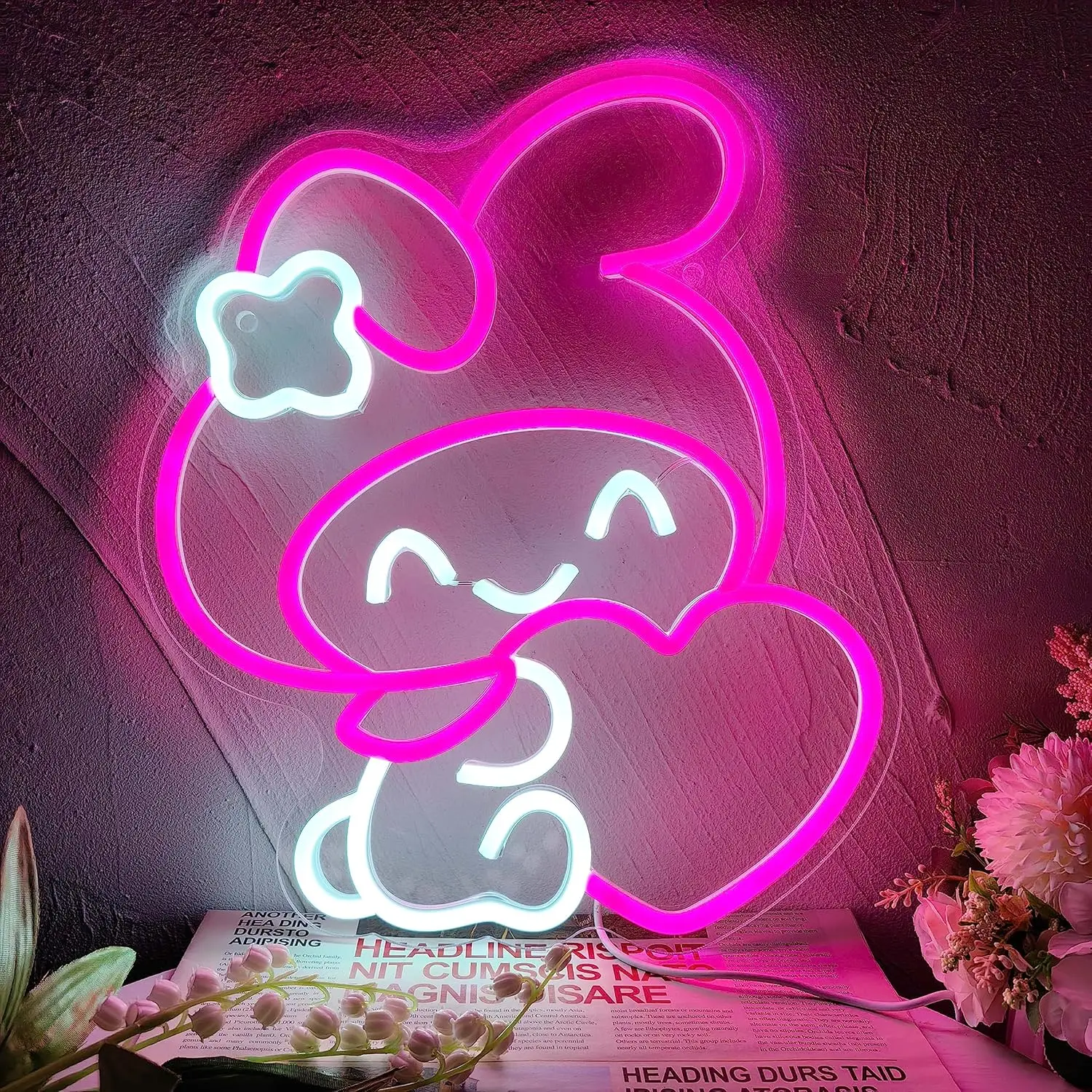 

Melody Neon Sign Anime Neon Sign for Wall Decor Neon Light for Game Room Decor Livingroom Decor for Kids, Anime Gifts for Teens