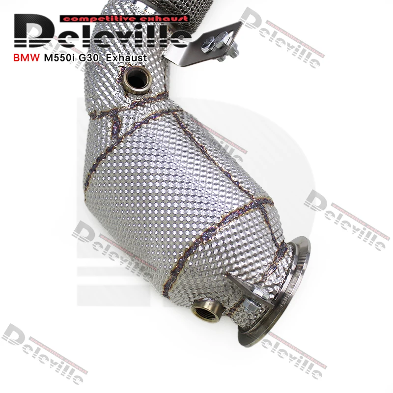 Custom Exhaust Downpipe For BMW M550/M550i G30/N63 4.4TT 2017-2022 Performance Header Catted Free Flow Pipe SUS304 Muffler