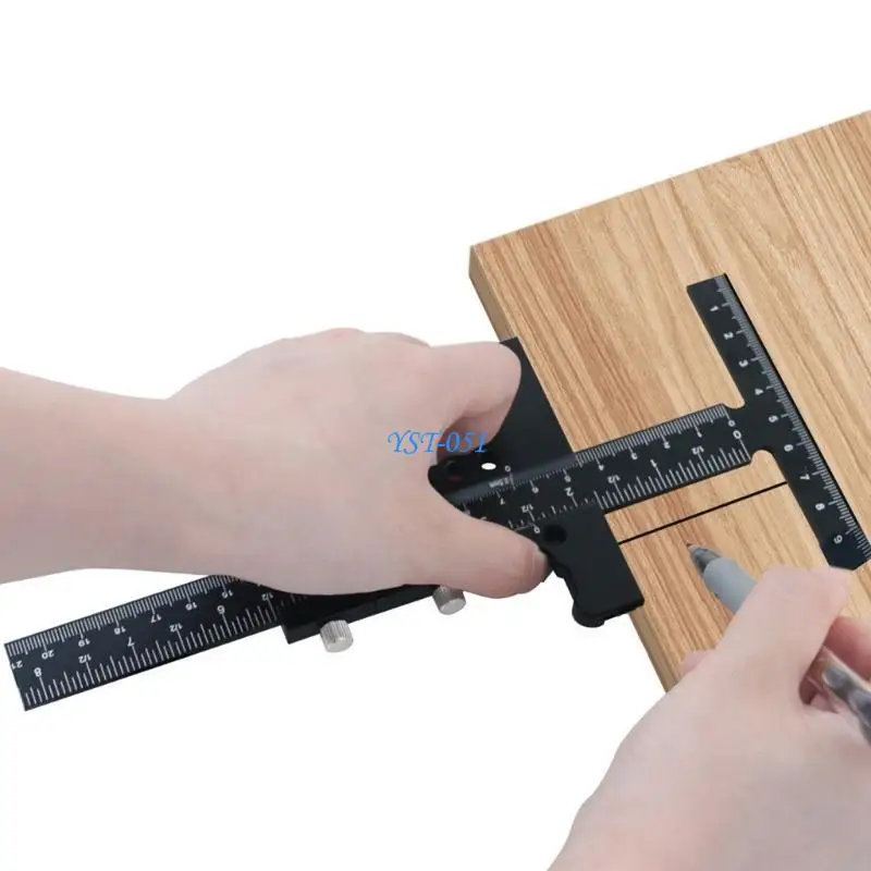 

E15A T Ruler Multifunctional Measurement Tool Scriber Marking Gauge Scribing Ruler