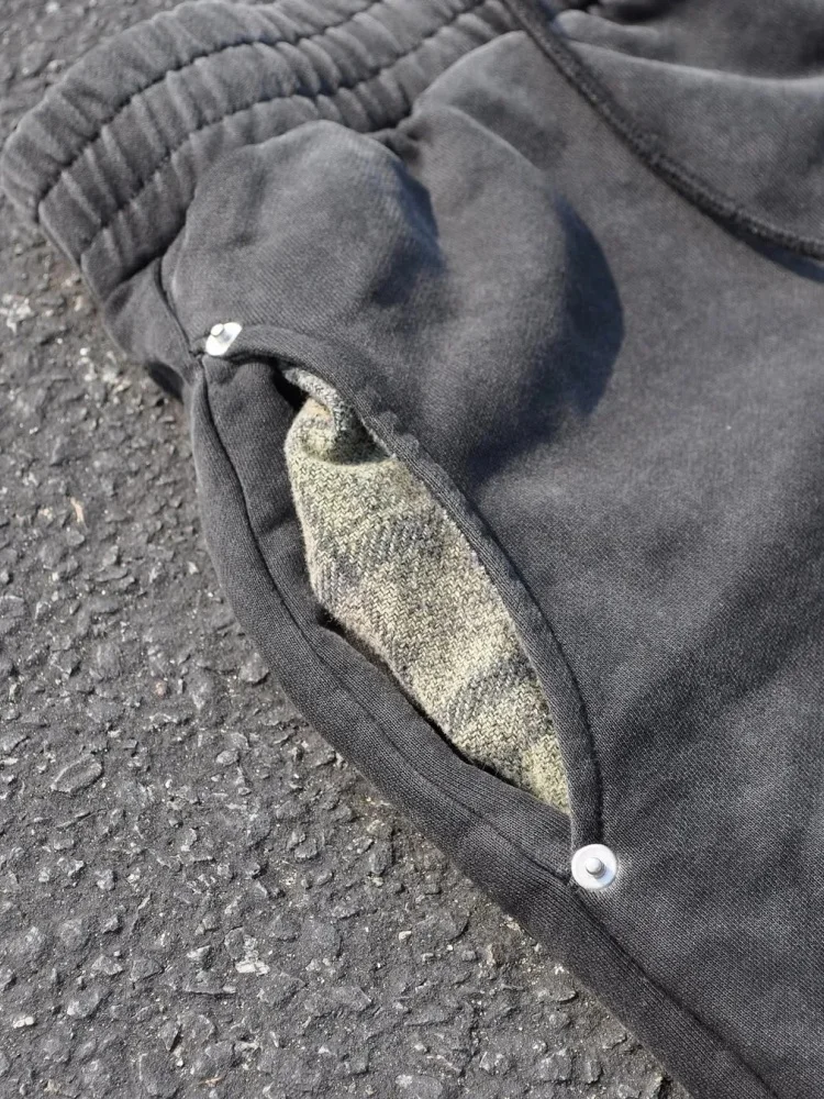 Urban Streetwear Y2K الجمالية للجنسين فضفاضة تناسب البلوز السراويل للرجال والنساء مجموعة الخريف والشتاء