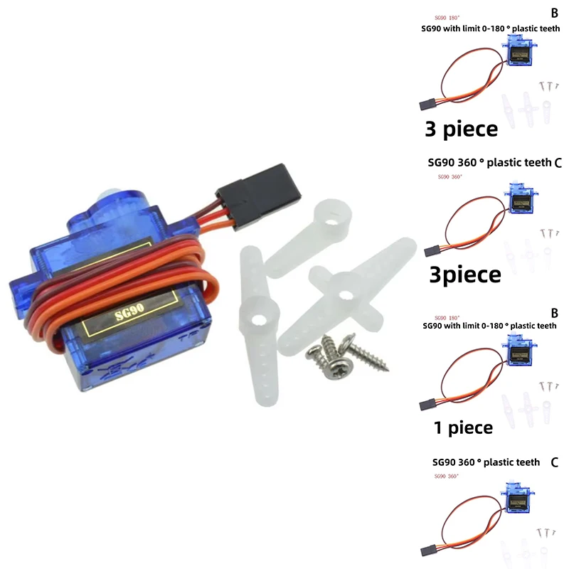 1/3Pcs Arduino Analog Micro Servo Motor SG90 9G For RC Car Toy Airplane Fixed Wing Helicopter Aircraft Models180°/360° 5V Digita