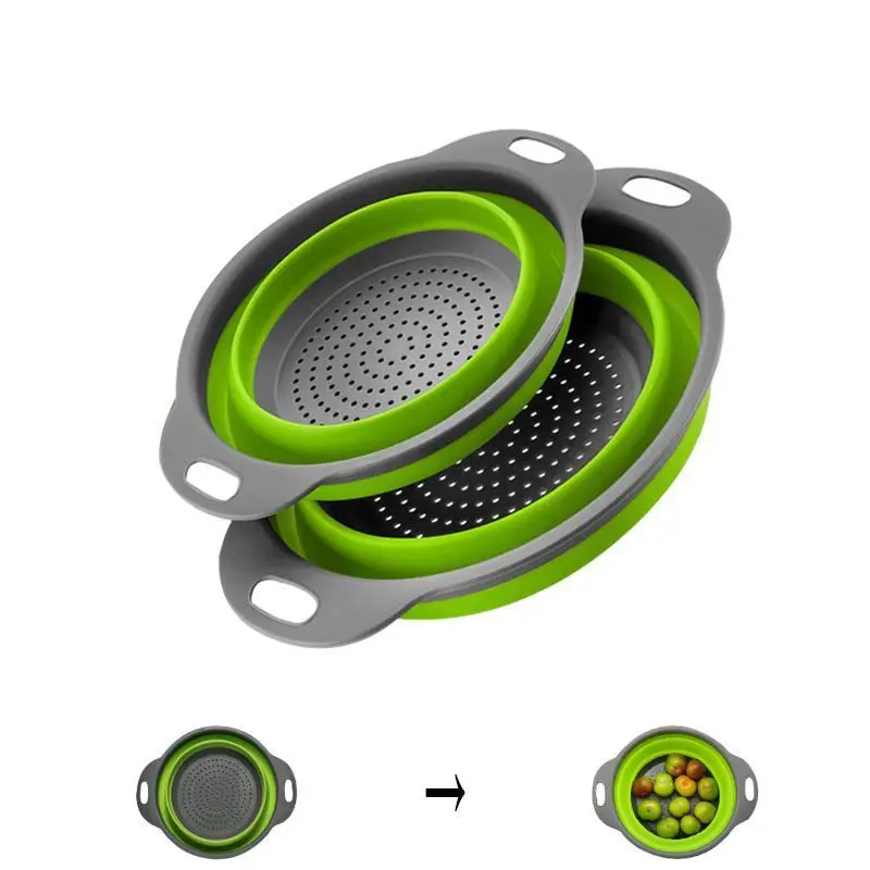 

Foldable Strainer Colander Kitchen Storage Tool Collapsible Drainer Silicone Folding Drain Basket Fruit Vegetable Washing Basket