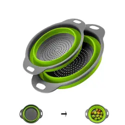 Foldable Strainer Colander Kitchen Storage Tool Collapsible Drainer Silicone Folding Drain Basket Fruit Vegetable Washing Basket