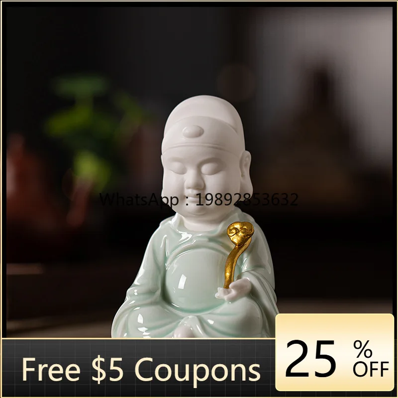

LYY Wenchang Emperor God Statue Ceramic Ornament Wenquxing Wenxing Living Room Study Home Office Desktop Entrance Decoration