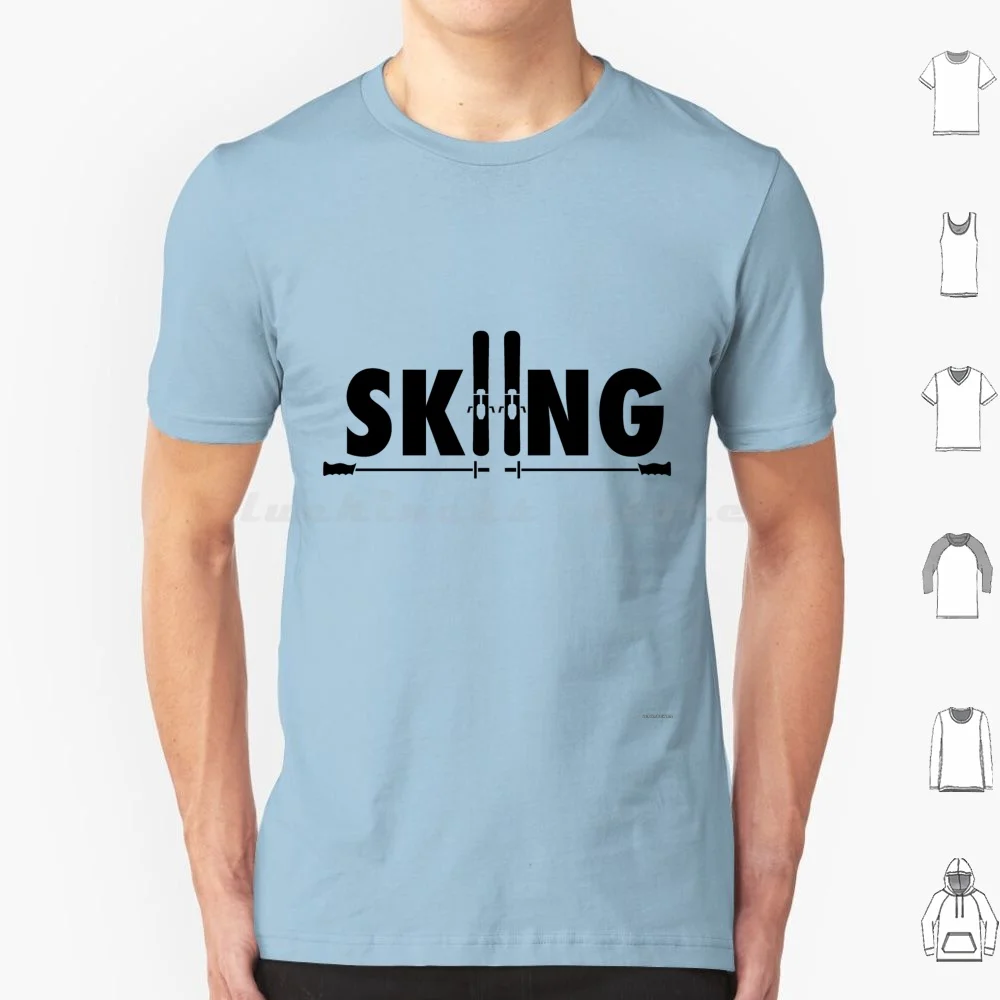 Skiing T Shirt Big Size 100% Cotton Snow Winter Snowboarding Skiing Ski Skier Apres Ski Powder Downhill Winter Sports Colorado