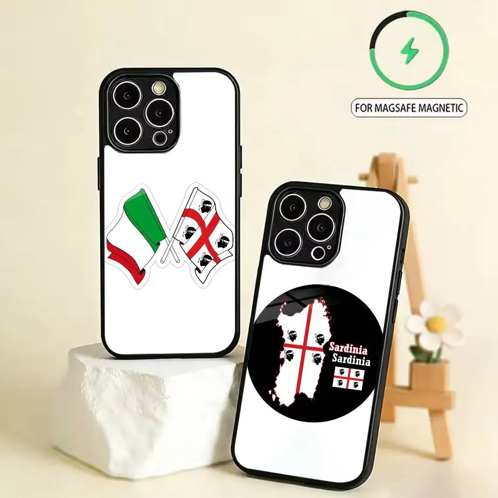 F-Flag of Sardinia-es  Phone Case For iPhone17, 16,15,14,13,12,11,Pro,Max,Plus,SE4,Magnetic Charging