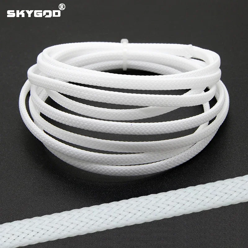 

1~50m White PET Braid Sleeves 2/4/6/8/10/12/14/16/20/25/30/35/40/50/60mm High Density Insulated Snake Skin Cable Wrap Sheath