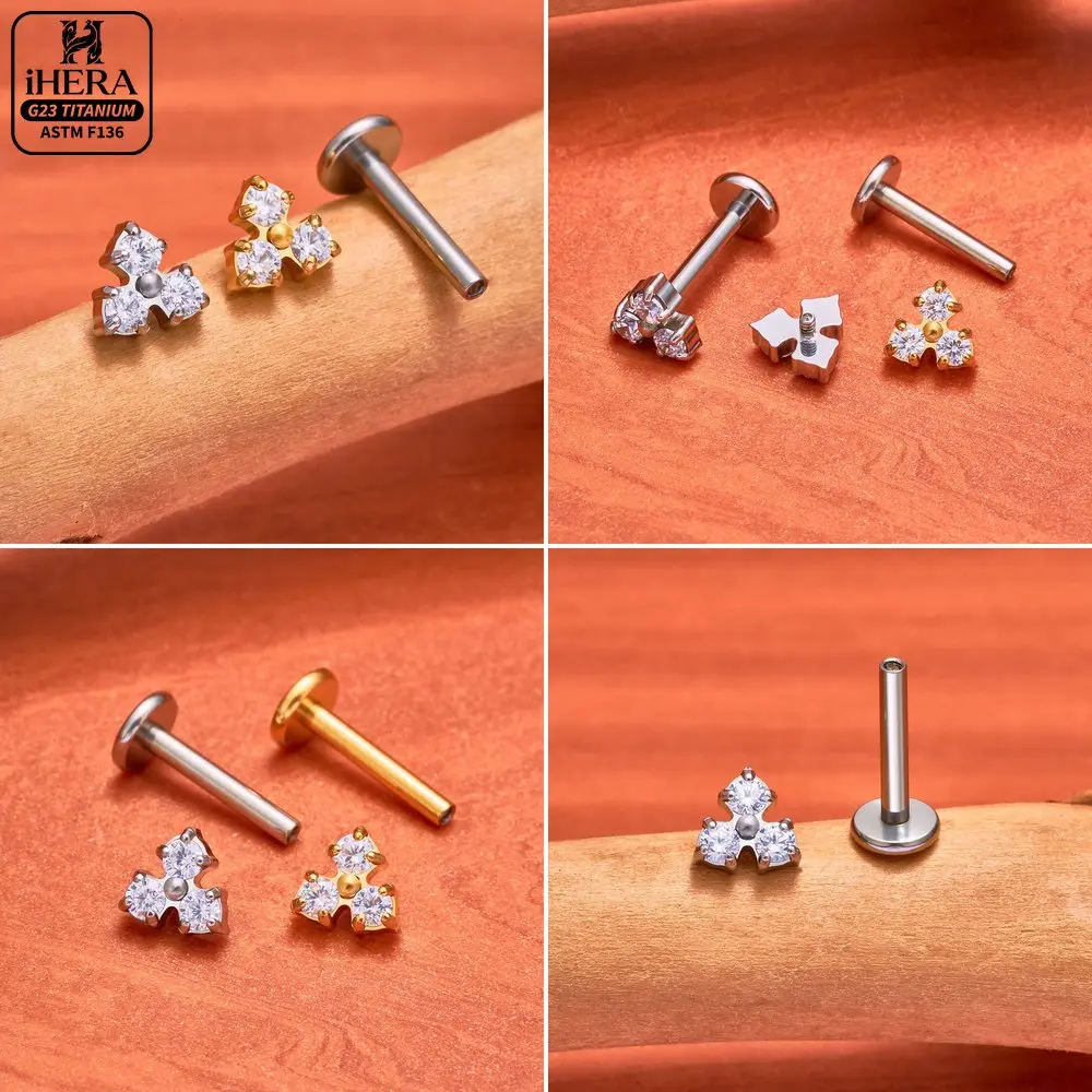 

ASTM F136 Titanium Animal Elephant Bone Dog Shell Internal Threaded Labret Stud Lip Ear Lobe Tragus Helix Piercing Body Jewelry