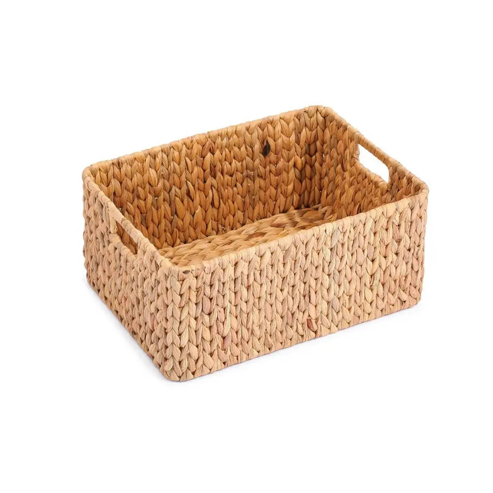 Organizer basket 35cm rectangular with natural fiber straw cups-Oikos