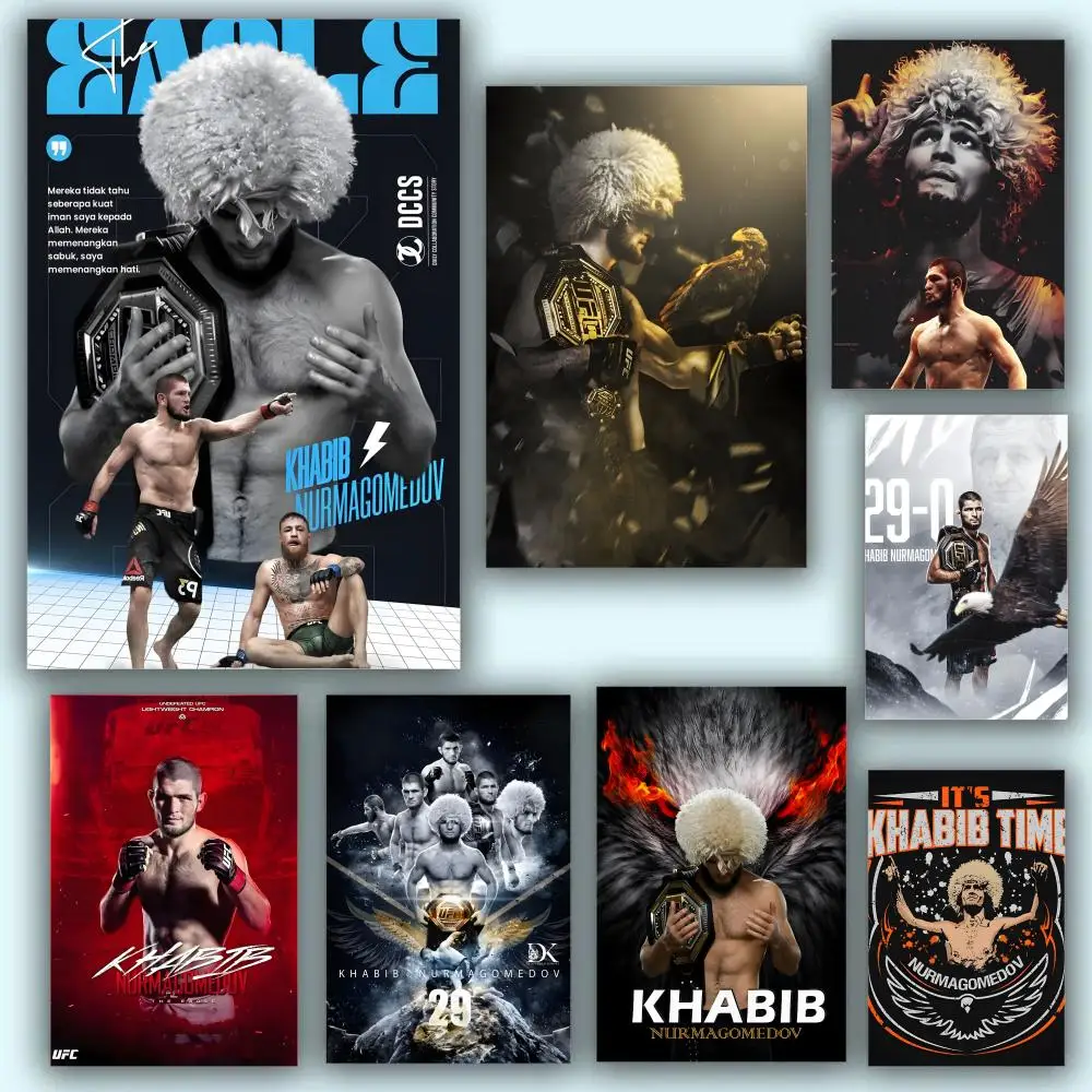 Boxing K-Khabib Nurmagomedov Poster Aesthetic HD PVC Wall Art - Waterproof Wear Resistant For Home Hotel Bar