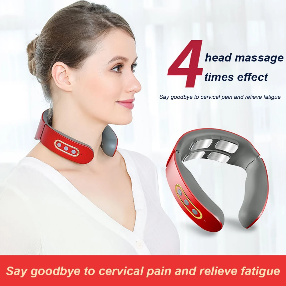 Massageador Cervical Ajustável para Pescoço e Ombro, Massagem Pulso, Prensagem Quente, Modo 6, 9 Níveis