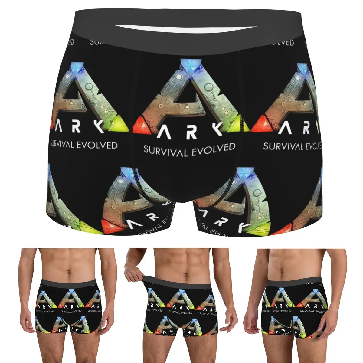 Boxer Underpants Shorts Ark Survival Evolved Black Panties Men Ventilate Underwear for Homme Man Boyfriend Gifts