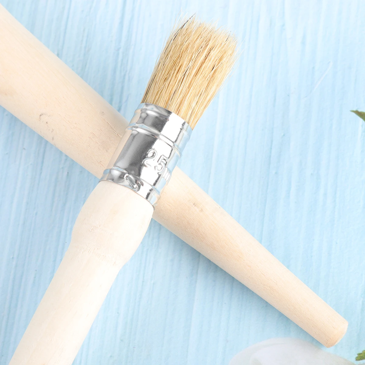 

2 Pcs Bristles Furniture Paint Brush Chalk Round Brushes Painting Stencil Bamboo Fence