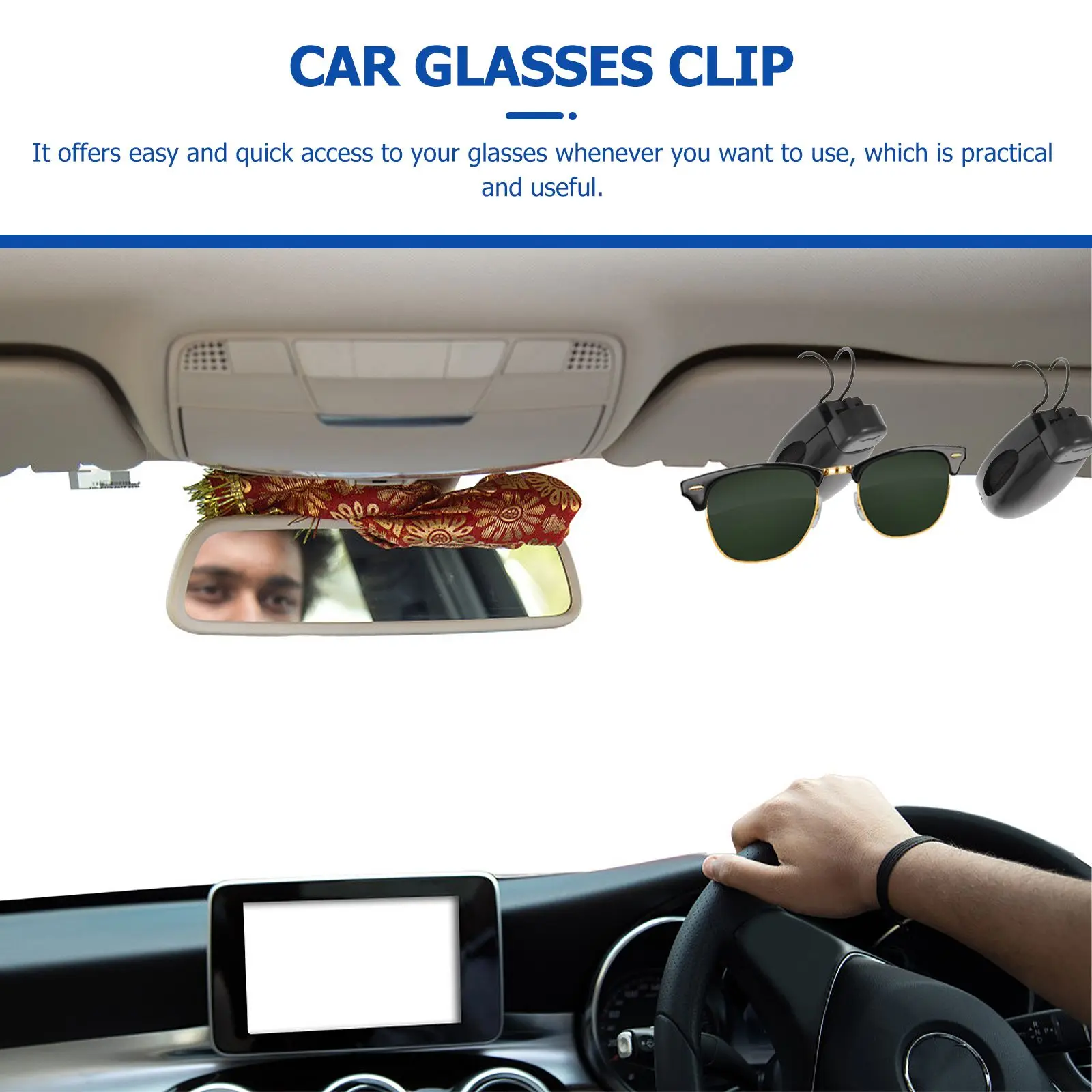 

Car Glasses Holders Sunglasses Clip Auto Durable Materials Simple Install Strong Visor Mount Clips Vehicle Sun Visor Practical