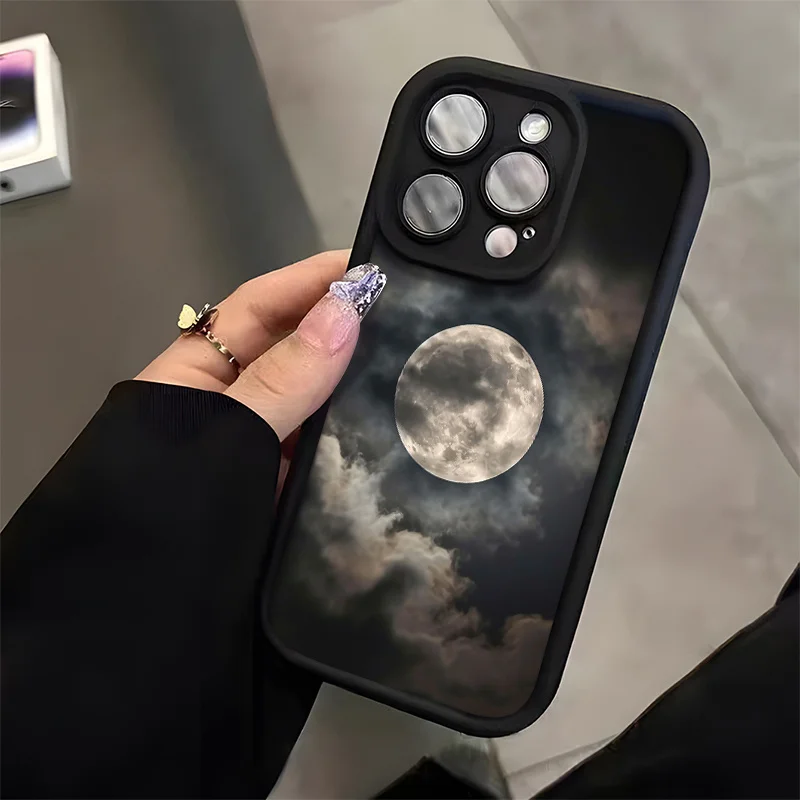 Dark Cloud Covering Sun Pattern Phone Case Suitable for iPhone 18 17 16 15 14 13 12 Pro/Max/Plus Anti Drop and Anti Shock