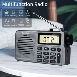 Rechargeable Portable FM Digital Radio, Short Wave Radio, On Batteries, All Full Waves, Recorder, Speaker for Kids and Olds