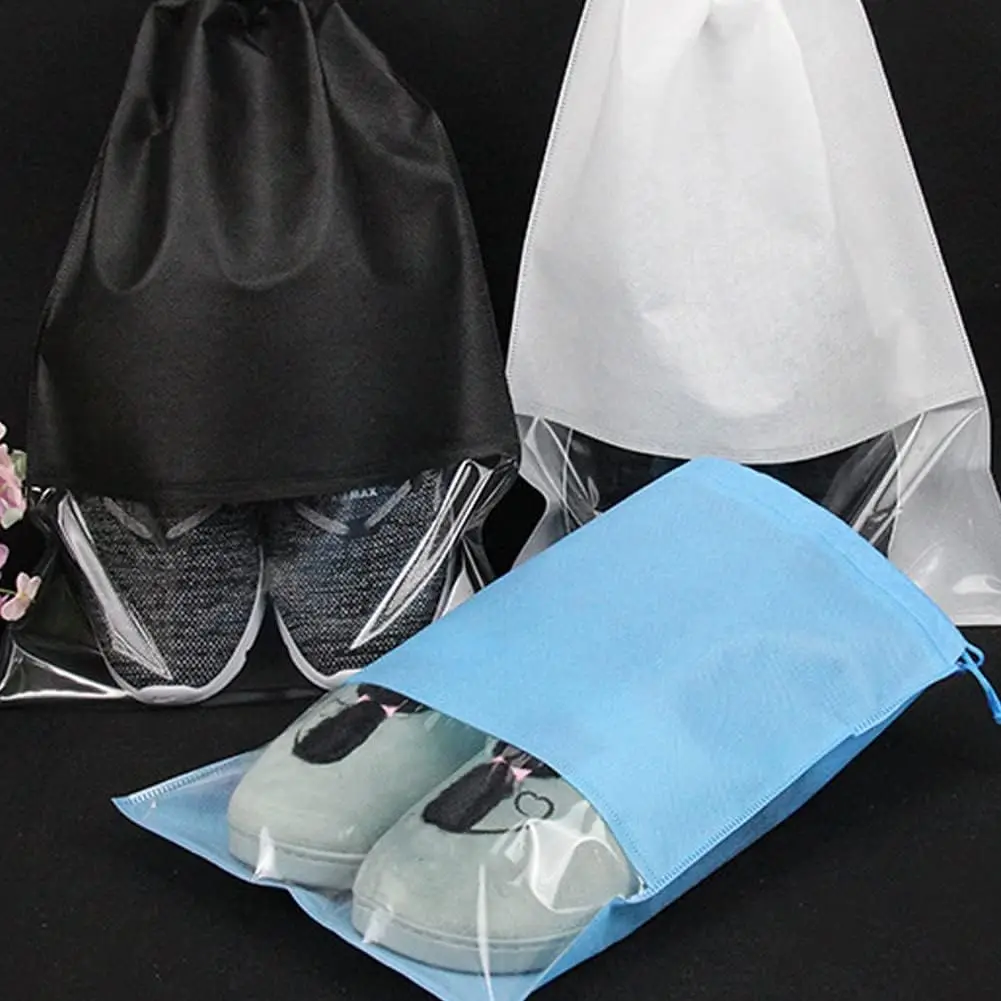 5/10PCS Women Men Shoes Bag Non-Woven Fabric Travel Drawstring Shoes Cloth Bags Pouch Case Organizer Travel Accessories