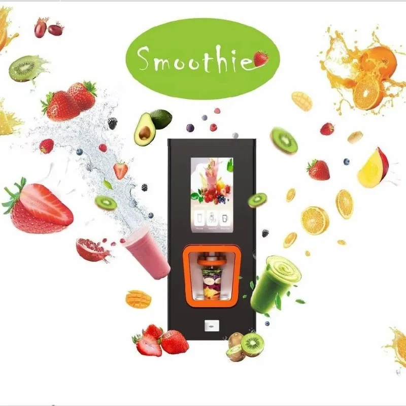 Customized New Commercial 24H Intelligent Desktop Fresh Fruit Smoothies Vending Machine with QR Code Reader for Small  Business