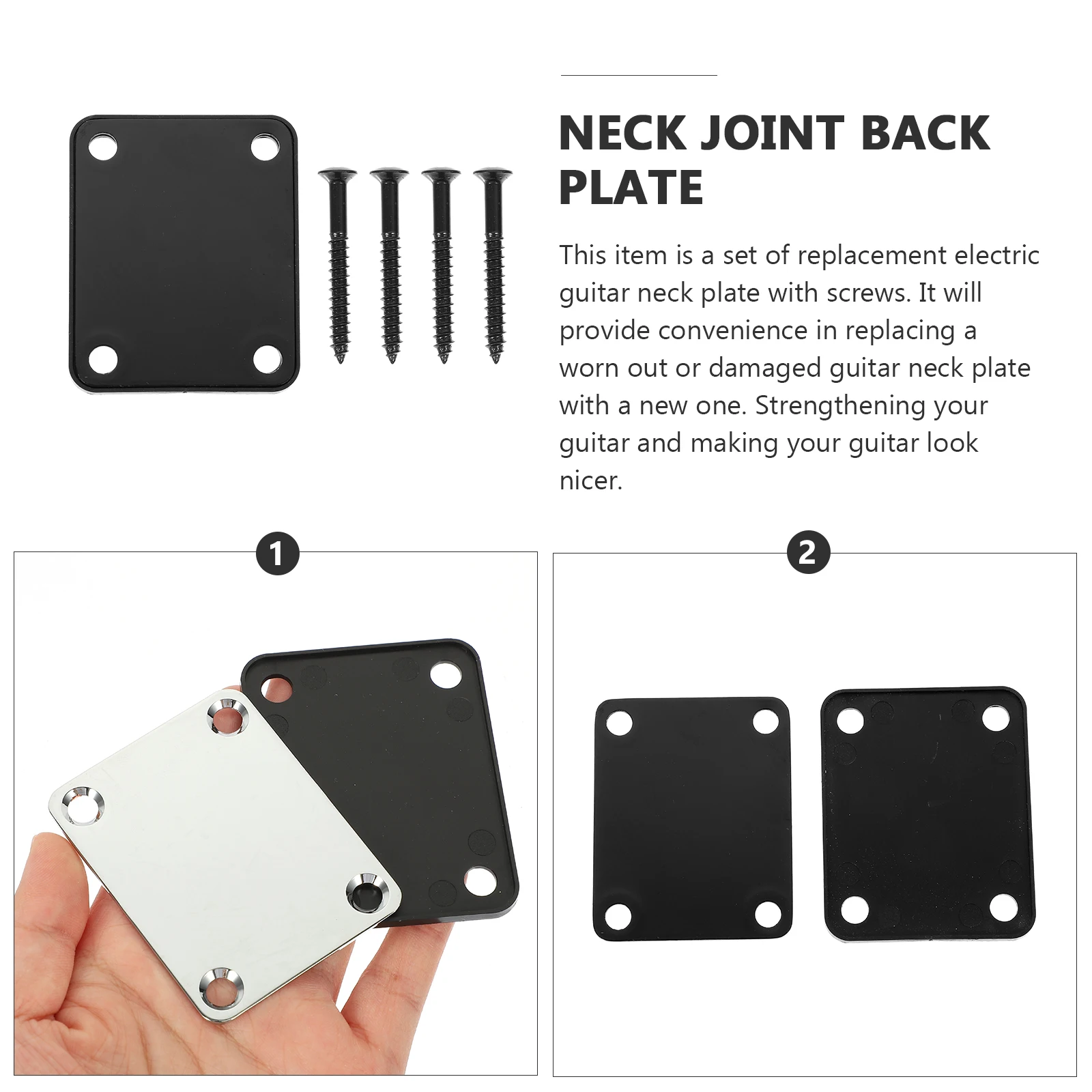 

Guitar Neck Electric Connection Board Reinforcing Plate Metal Black Accessories