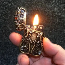 ZORRO Kerosene Lighter Original Embossed Dragon Retro Grinding Wheel Oil Waterproof Cigarette Lighters Smoke Accessories Gadgets