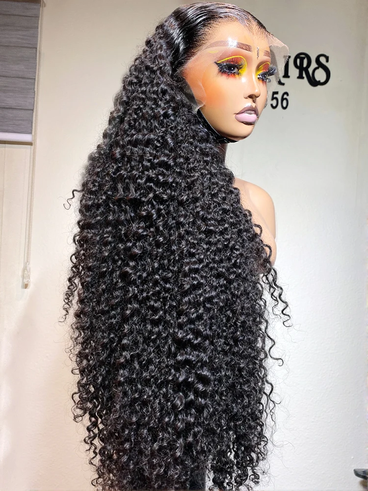 

200 Density Deep Wave 13x6 HD Lace Frontal Human Hair Wigs Transparent 30 40 Inch Curly Lace Front Wig Glueless Wig For Women