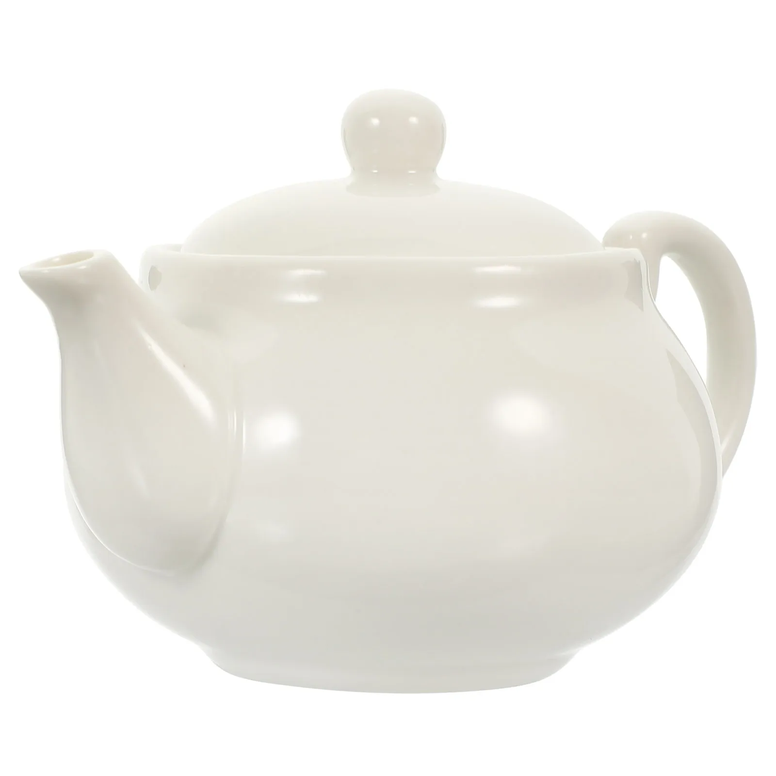 

White Ceramic Teapot Portable Compact Simple Design Tea Pot for Home Tearoom Use Teapots for Tea Teapot