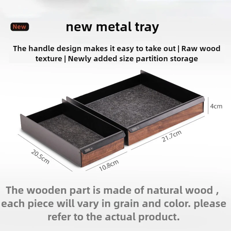 Solid Wood Log Metal Tray Display Height Increasing Bracket Accessories Metal Tray Storage Box Organizer Office Trays Drawers
