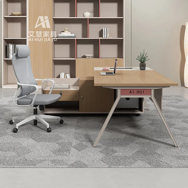 Drawer Storage Office Desk Wooden Reception Computer Decoration Office Desk Aesthetic Display Mesas Escritorio Salon Furniture