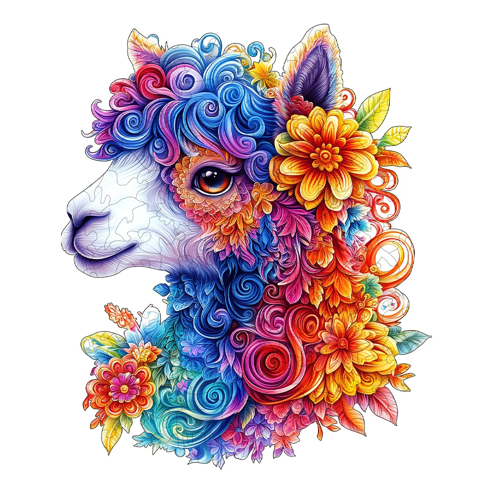 Adorable Alpaca Wooden Puzzle Toys | Family Interactive Brain Games & Creative Decorative Collectibles