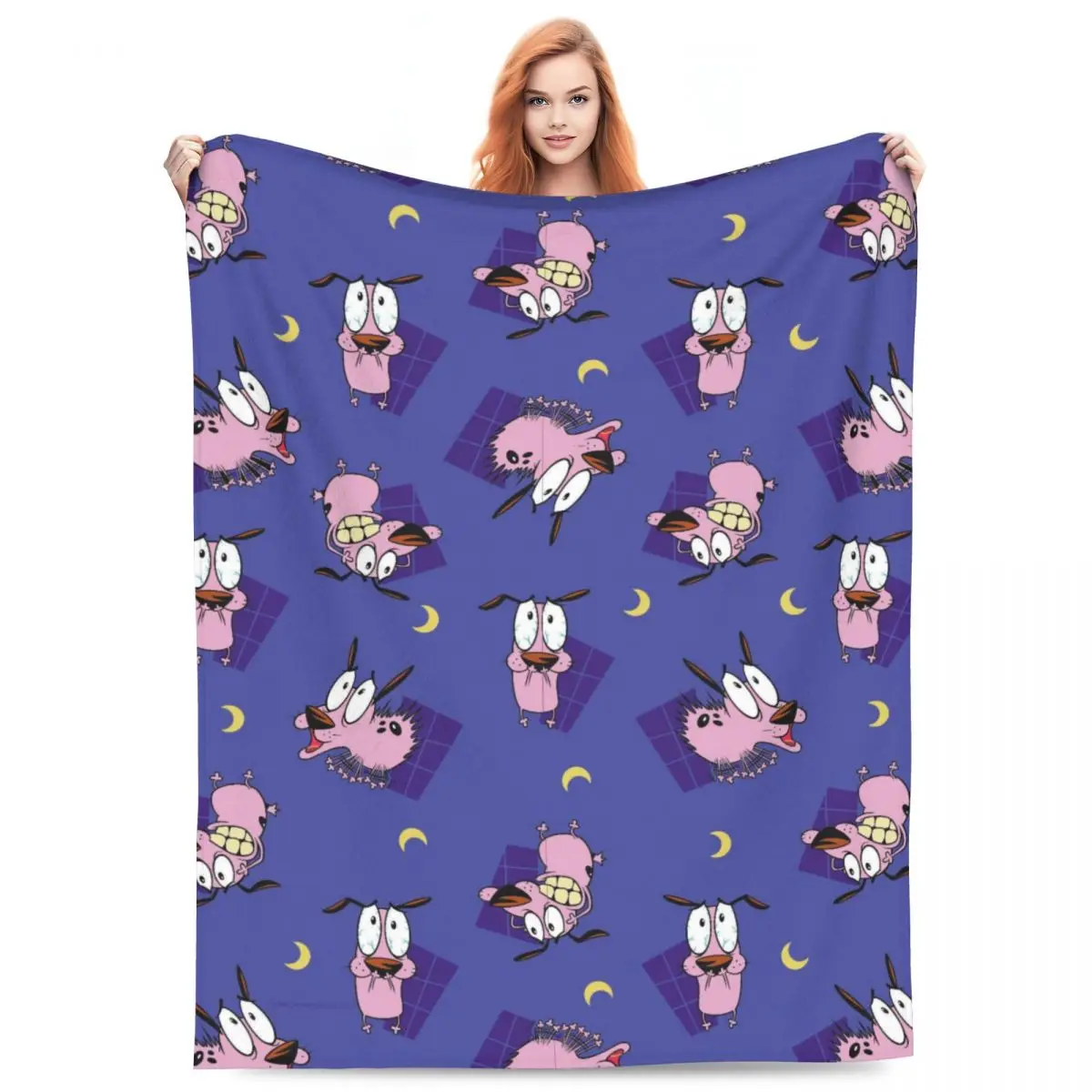 Couverture personnalisée en flanelle pour chien lâches, courage en C, couverture chaude pour canapé, couvre-lit de bureau