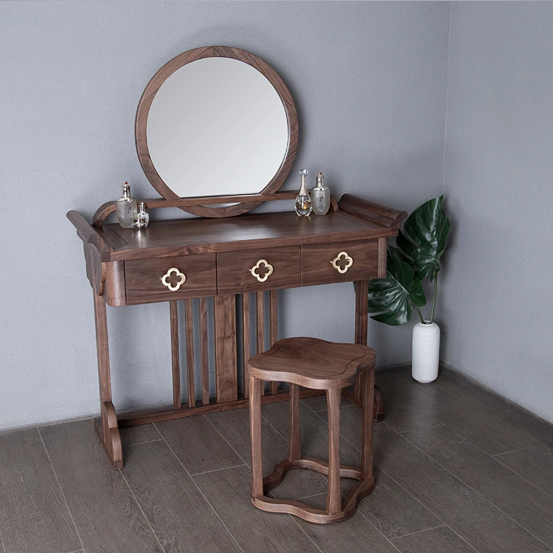 Women Stool Dresser Eithe Drawers Girl Mirror High End Large Dressing Table Hotel Luxury Wooden Coiffeuse Nordic Home Furniture