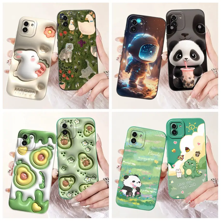 Para Samsung Galaxy A03 Funda A035F A035G Funda de silicona lindo Panda aguacate Funda a prueba de golpes para Samsung A03 Core A 03 A 03s Coque