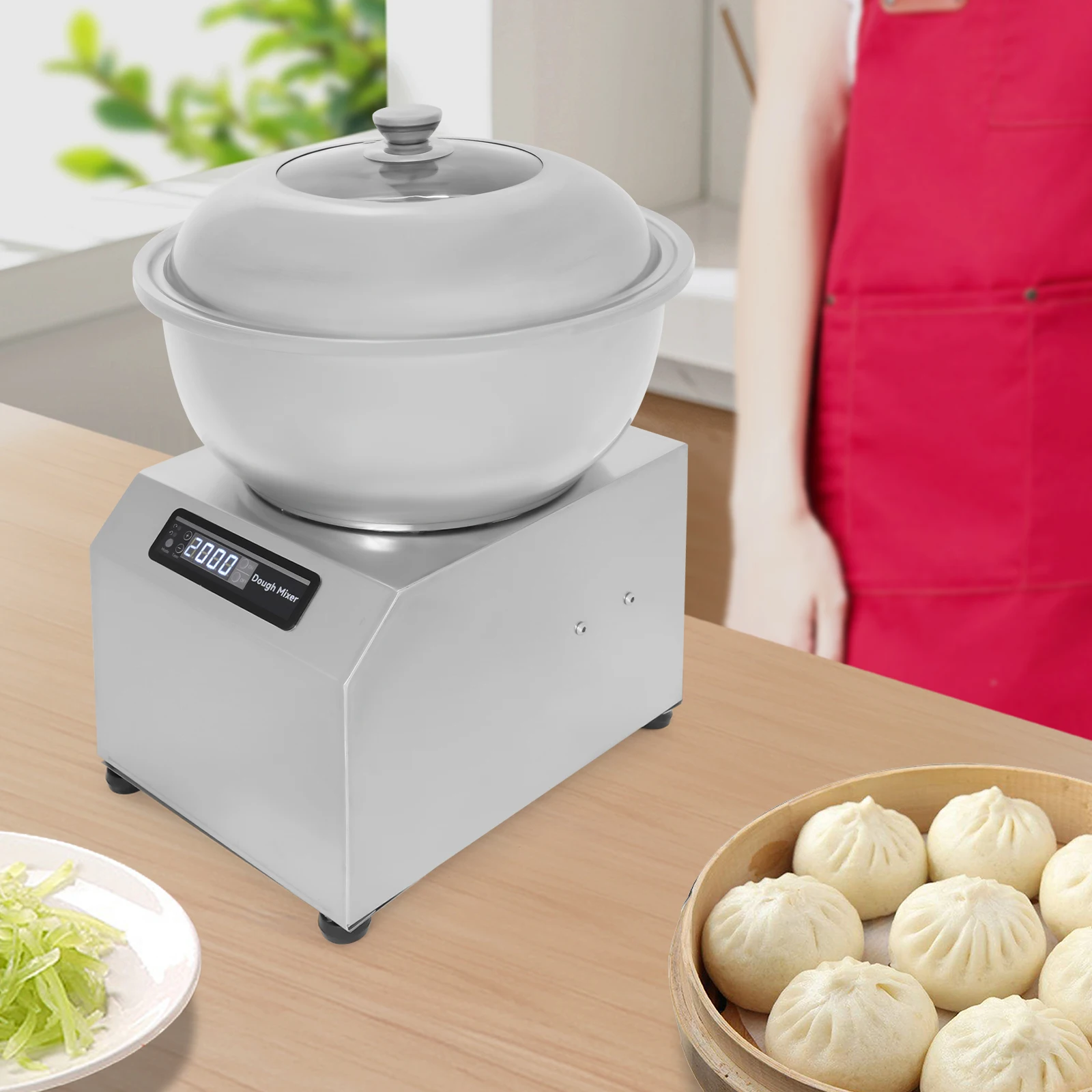 業務用生地捏ね機 18LBS ステンレス製 電動スパイラル式 1100W ダブル回転 ベーカリー ピザ屋 レストラン向け