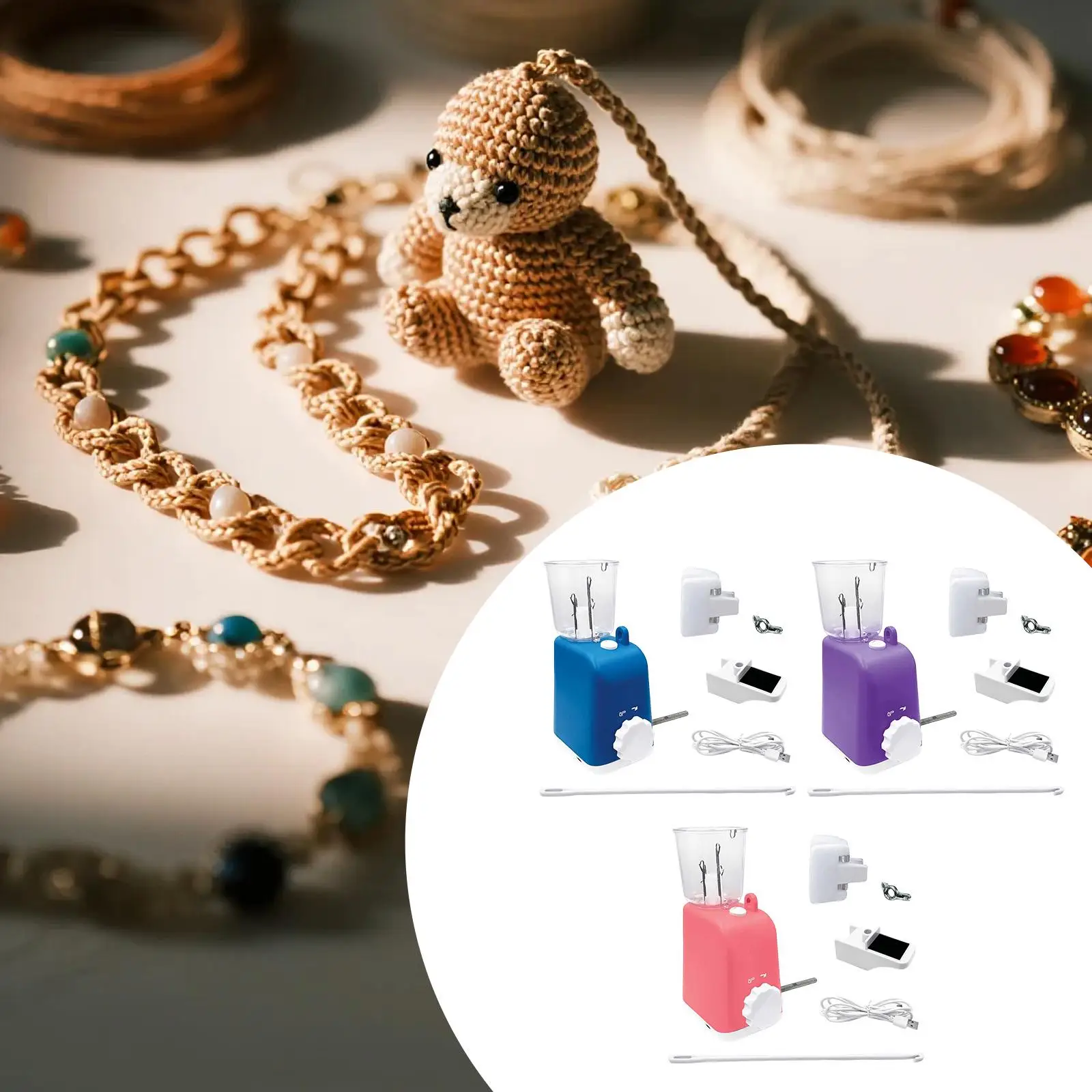 

Электрическая вязальная машина ABS: автоматический ткацкий станок для домашнего рукоделия, аксессуар для вязания браслетов и ожерелий