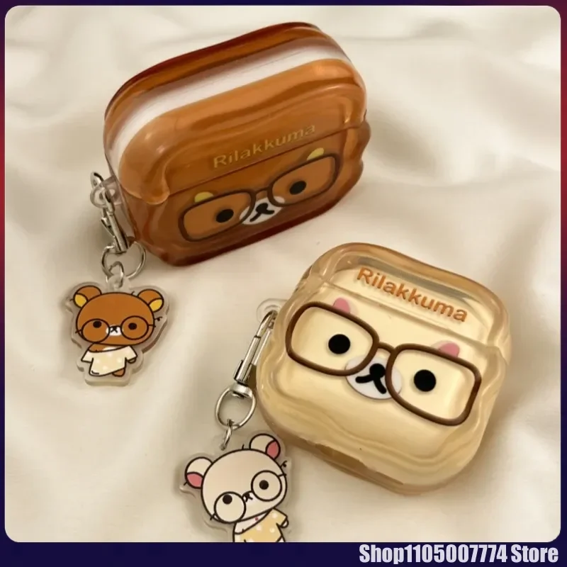 2026 New Kawaii Rilakkuma Bear Headphone Case Cartoon Cute For Apple Airpods 1 2 3 4 Pro Silicone Earphone Protection Cover