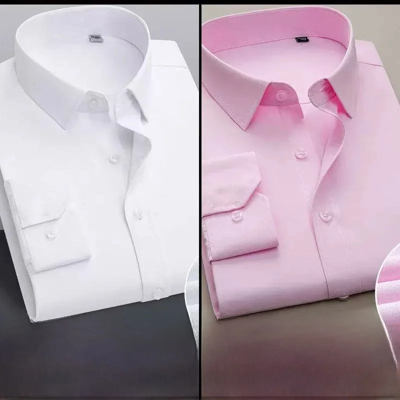 Loose Fit Long Sleeve Collared Men's Shirt Casual American Style for Work Lightweight Easy Care Business Casual Spring Summer