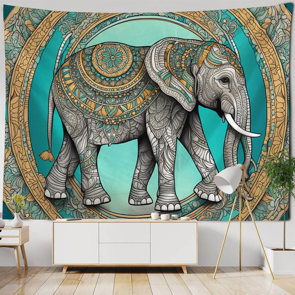 

Elephant Mandala tapestry wall hanging abstract psychedelic witchcraft Bohemian hippie Tapiz living room home decoration