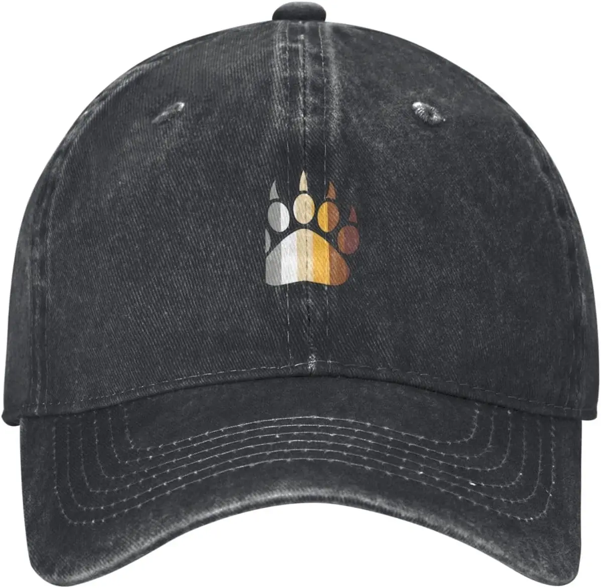 Bear Pride Paw Print Baseball Cap Washed Cotton Adjustable Casual Hat for Adults