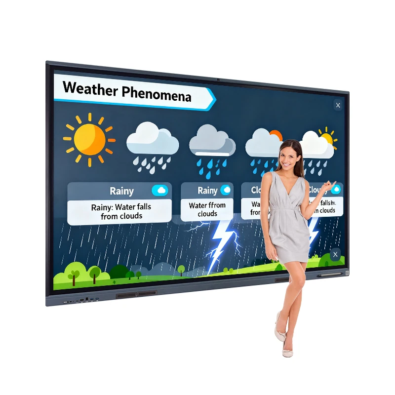 Wall Mounted Or Portable Mobile Stand Wireless Projection Teaching Touch Screen Lcd 65inch Smart Interactive Panel Board