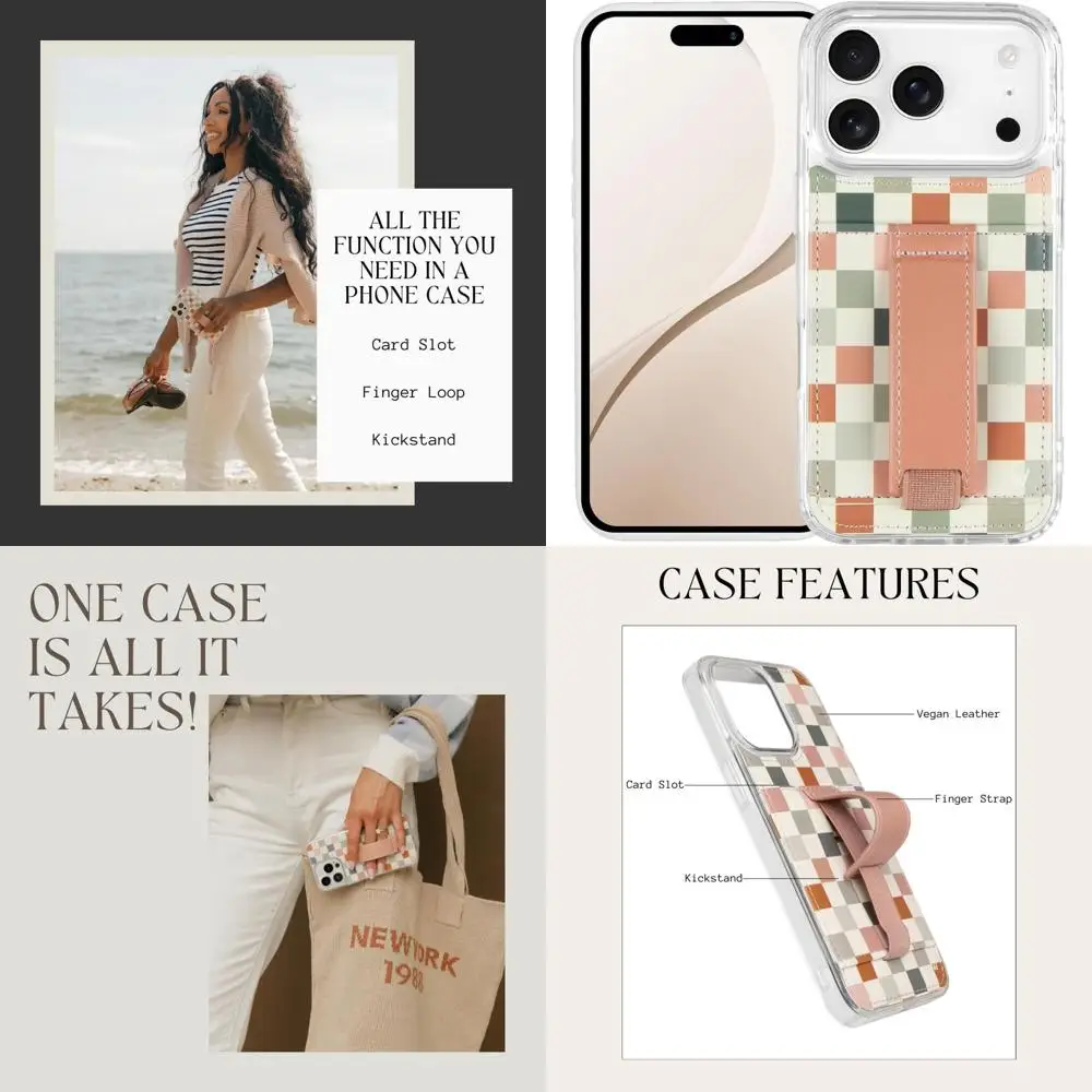 

Cases for iPhone 17 Pro Max Case Aesthetic Wallet Phone Case Card Holder, Securely Holds up to 2 Cards - Cute, Trendy Phone Cove