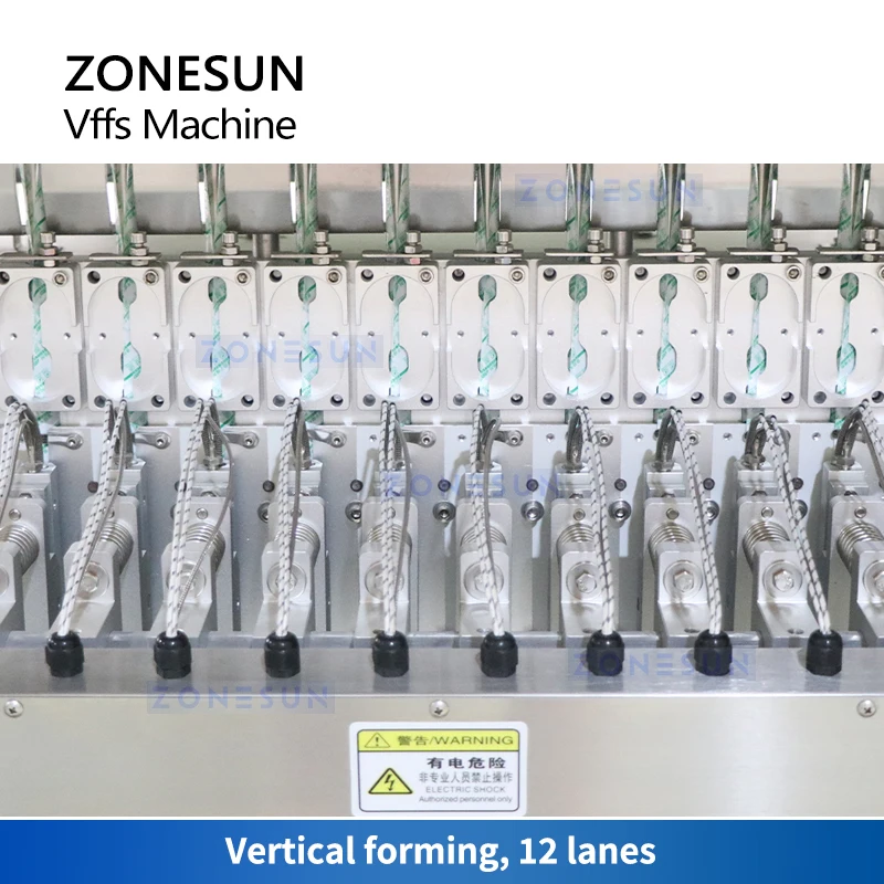 ZONESUN VFFS Grânulo Máquina De Embalagem Automática, Forma Vertical, Encha Seal Bagger Stick, Sachet Pouch Equipment, 12 Panas, ZS-FSL12