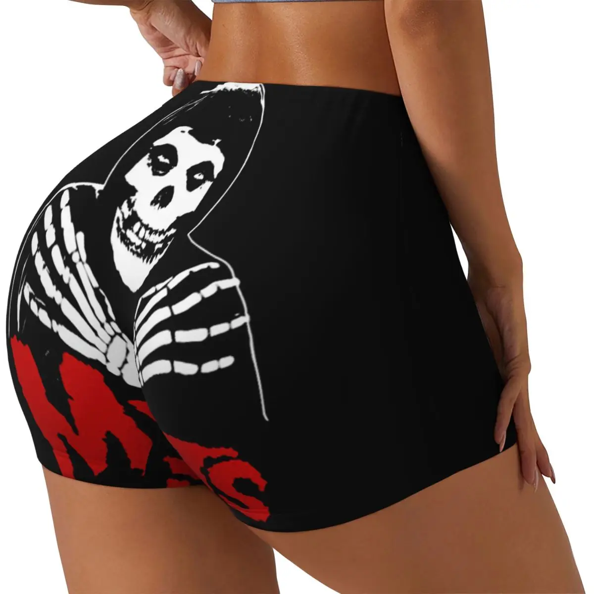 Custom Misfits Horror Punk Rock Band Running Volleyball Workout Shorts for Women Athletic Gym Yoga Shorts