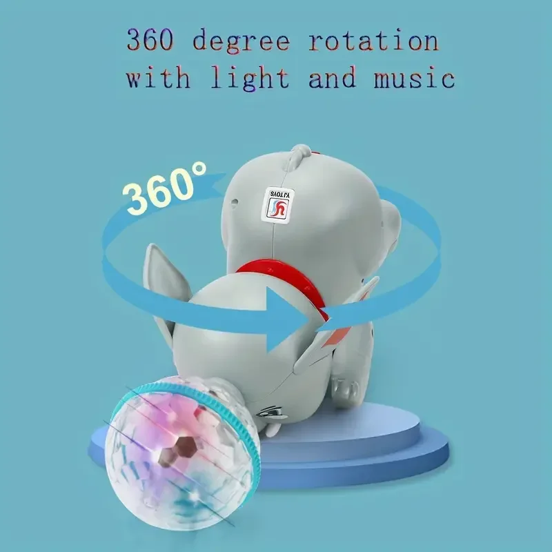 Lumières musique marche Action rotative comprend des jouets d'éléphant boule bonus pour les tout-petits éléphant interactif musical