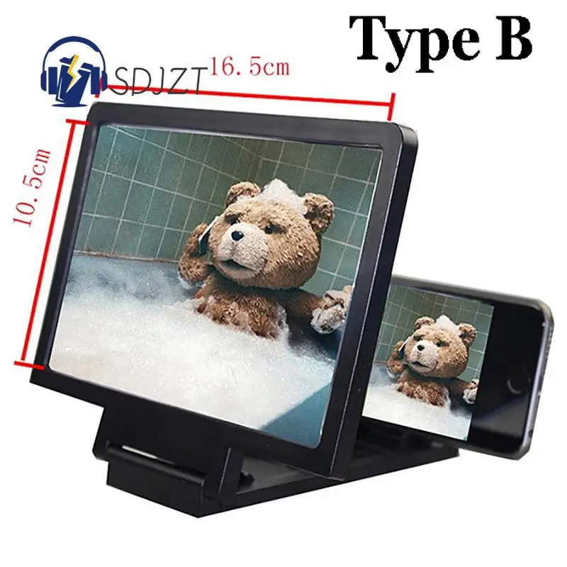 Portable Mobile Phone Screen Magnifier 3D Video Retractable Folding Screen Display Amplifier Expander Folding Phone Holder