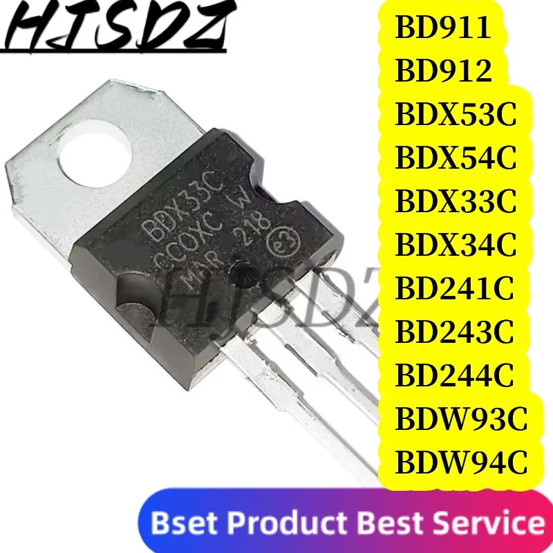10 sztuk BDW93C TO-220 BDW93 TO220 NPN tranzystor BD241C BD243C BD244C BD911 BD912 BDW94C BDX33C BDX34C BDX53C BDX53C