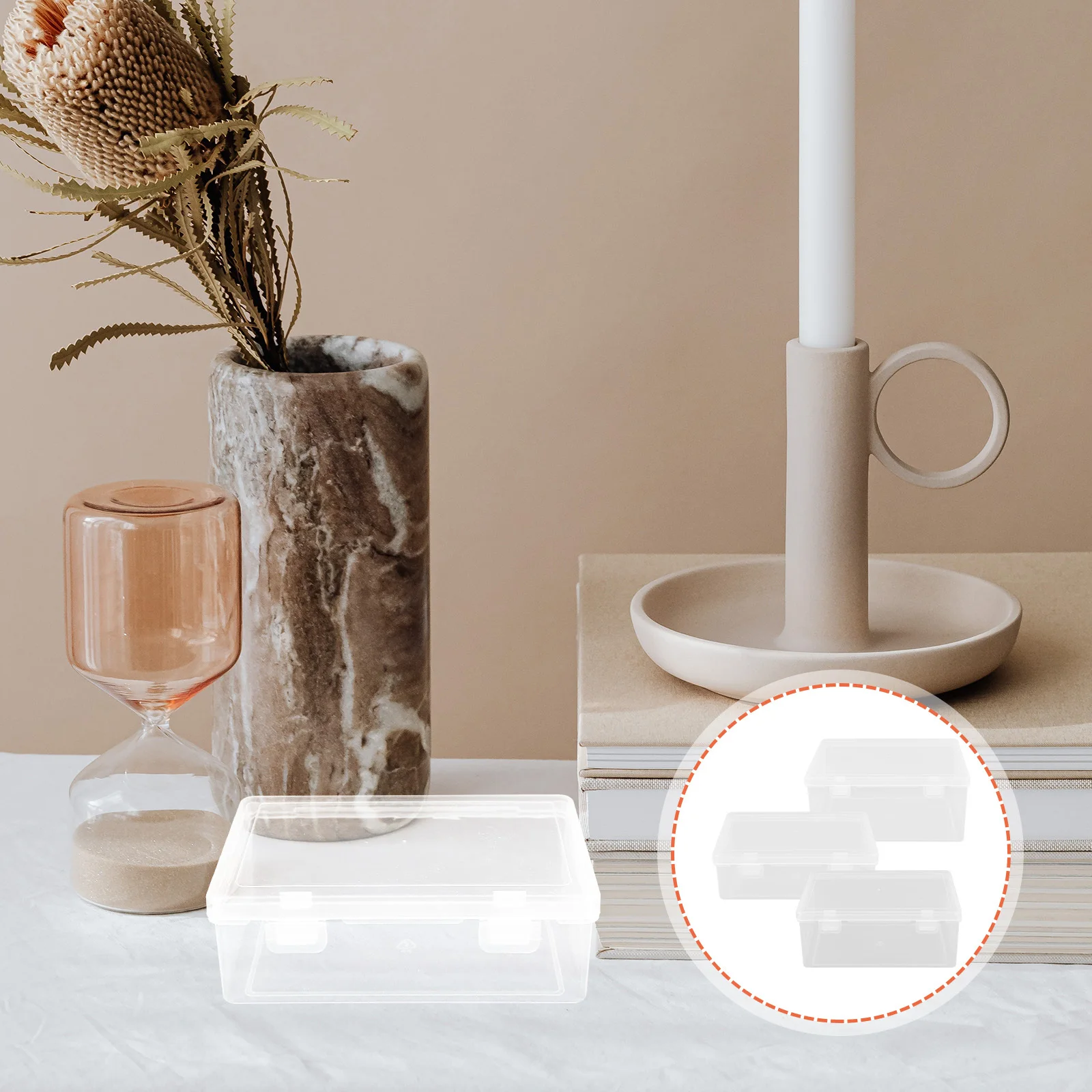 

3Pcs Clear Card Storage Box Stackable Organizer for Game Stationery Study Trading Business Cards Desktop Holder